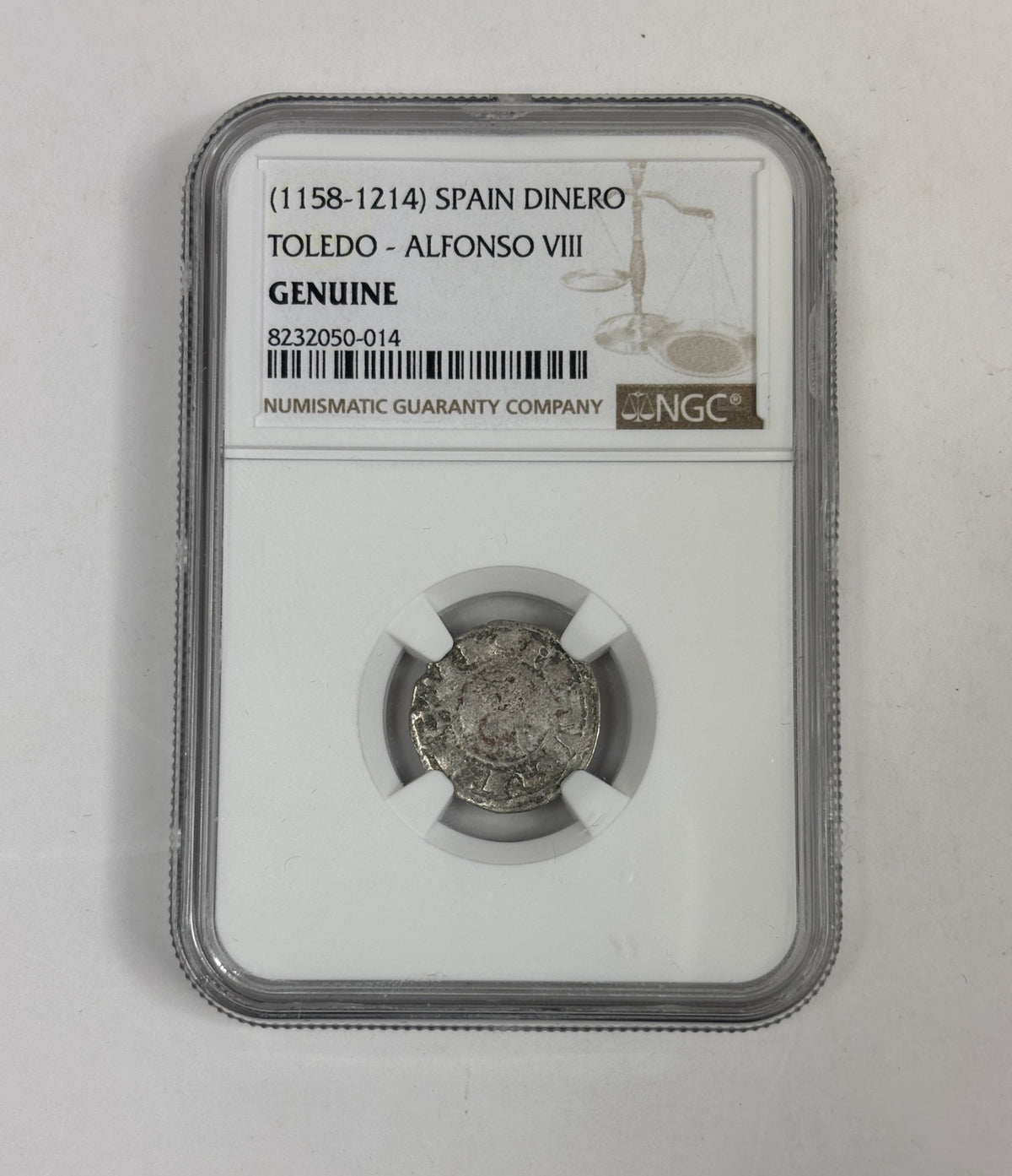Alfonso VIII Silver Dinero — Toledo Mint — representative supplier photograph 1