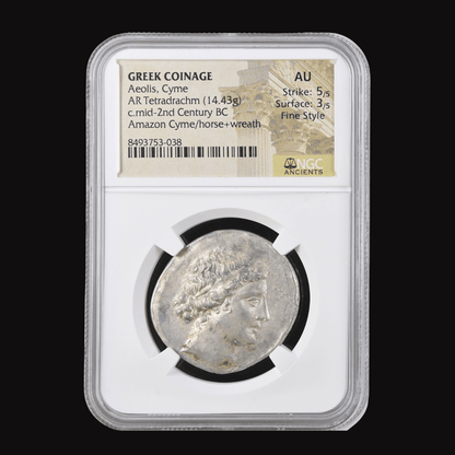 Amazon of Cyme — Near Mint Greek Silver Tetradrachm - Kinzer Coins