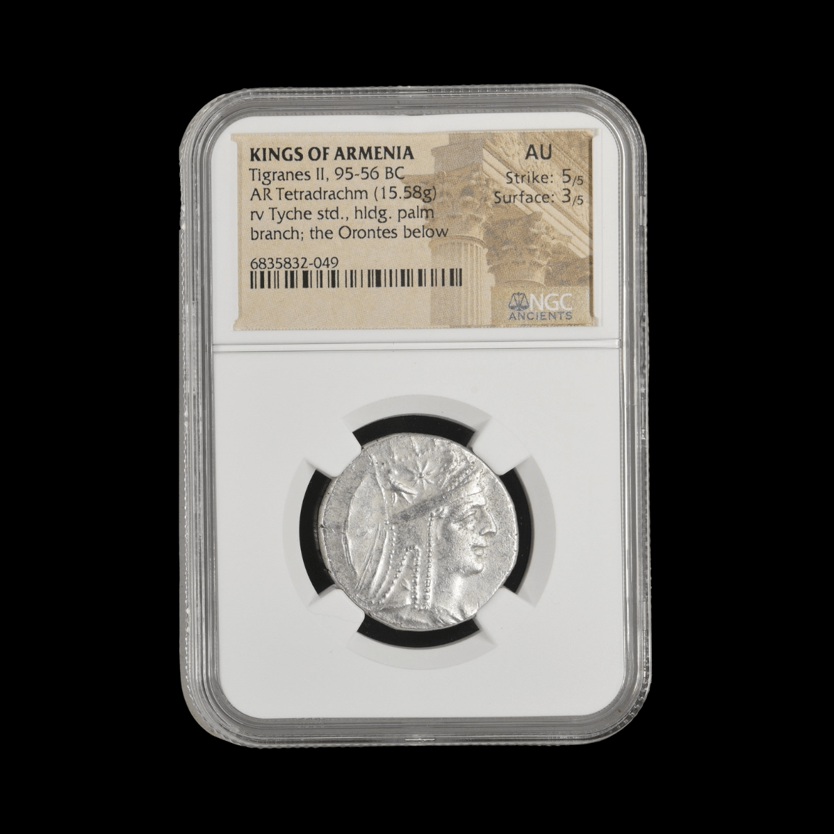 Ancient Armenian Silver Tetradrachm of Tigranes II the Great (95–56 BC, Tyche of Antioch Type), Authenticated Ancient Coin - Kinzer Coins
