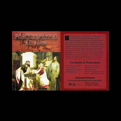 Ancient Biblical Bronze Coin of Porcius Festus (Roman Governor Who Tried the Apostle Paul) - Kinzer Coins