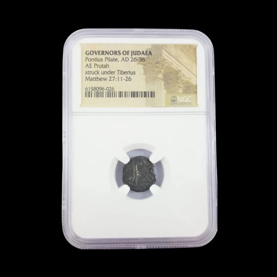NGC Certified Ancient Judaea Bronze Coin - Pontius Pilate Era (AD 26–36) - Kinzer Coins