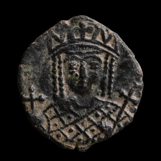 Ancient Bronze Follis from Constantinople: Constantine VI & Empress Irene – Mother - Son Co - Rule (about 1,230 years ago) - Kinzer Coins