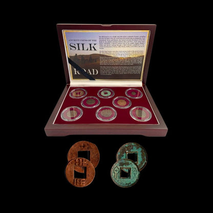 Ancient Coins of the Silk Road: Collection of 8 Bronze Coins (about 1500 - 2200 years ago) - Kinzer Coins