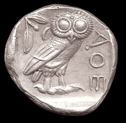 Ancient Greek Silver Tetradrachm of Athens (449–413 BC, Classical Owl Type), Authenticated Ancient Coin - Kinzer Coins