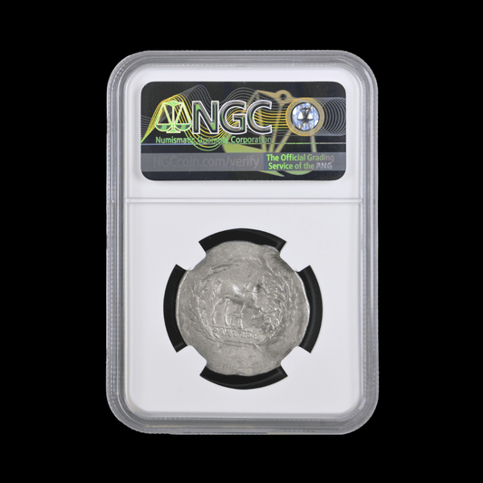 Ancient Greek Silver Tetradrachm of Cyme (c. Mid-2nd Century BC, Amazon Cyme & Horse Type), Authenticated Ancient Coin - Kinzer Coins