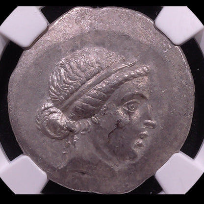 Ancient Greek Silver Tetradrachm of Cyme (c. Mid-2nd Century BC, Amazon Cyme & Horse Type), Authenticated Ancient Coin - Kinzer Coins