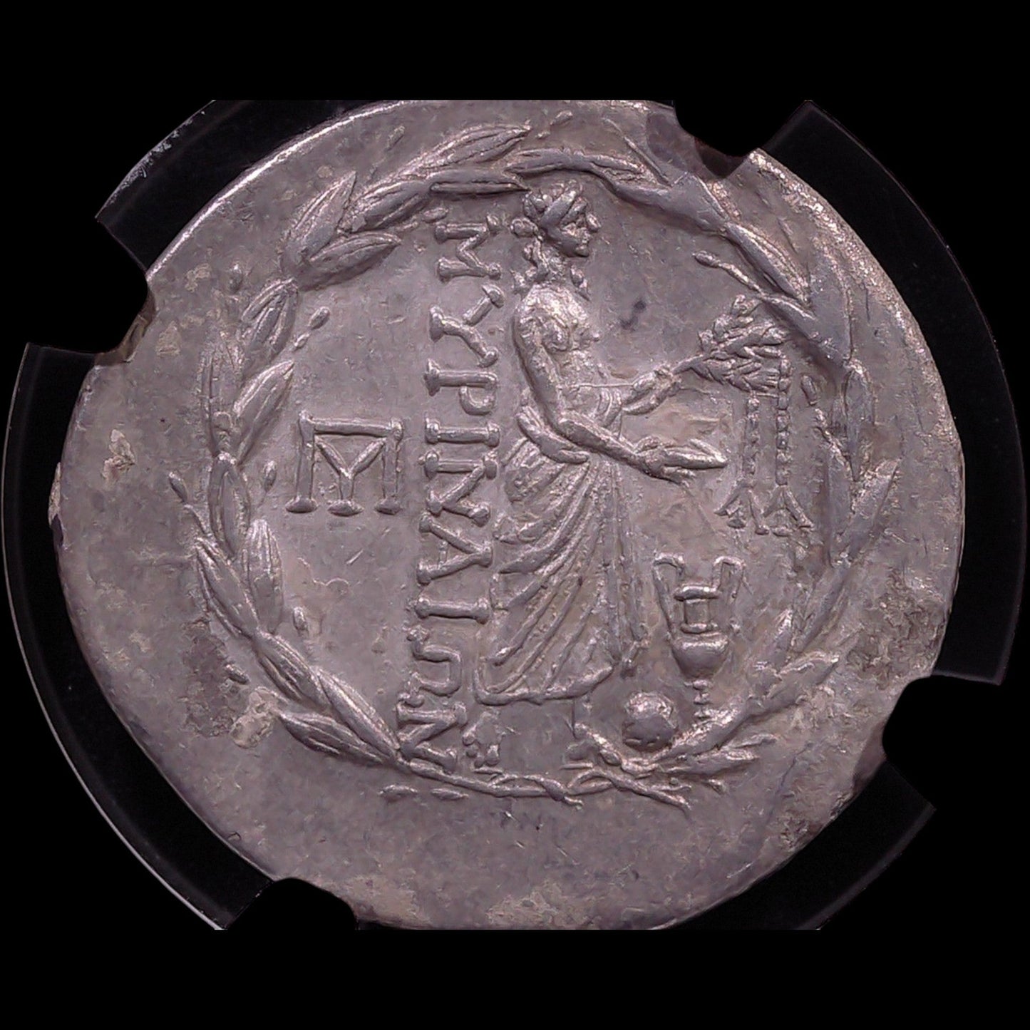 Ancient Greek Silver Tetradrachm of Myrina (c. 2nd Century BC, Apollo & Wreath Type), Authenticated Ancient Coin - Kinzer Coins