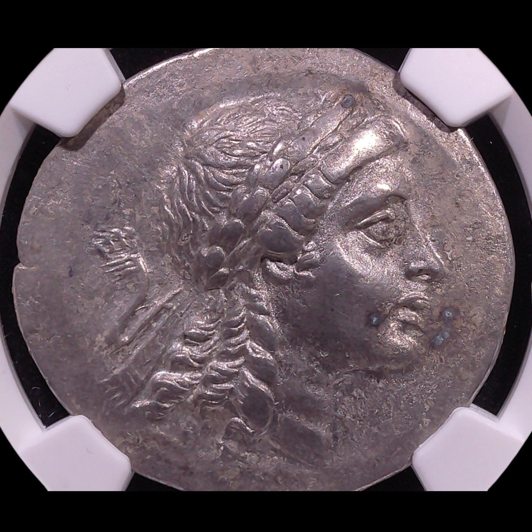 Ancient Greek Silver Tetradrachm of Myrina (c. Mid-2nd Century BC, Apollo in Wreath Type), Authenticated Ancient Coin - Kinzer Coins