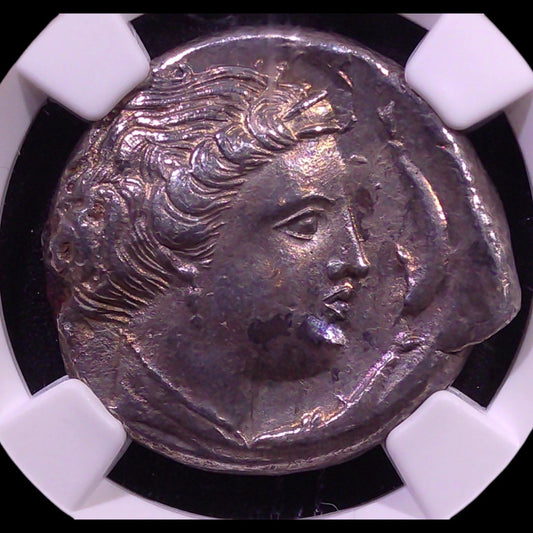 Ancient Greek Silver Tetradrachm of Panormus (c. 370–360 BC, Quadriga & Female Head Type), Authenticated Ancient Coin - Kinzer Coins