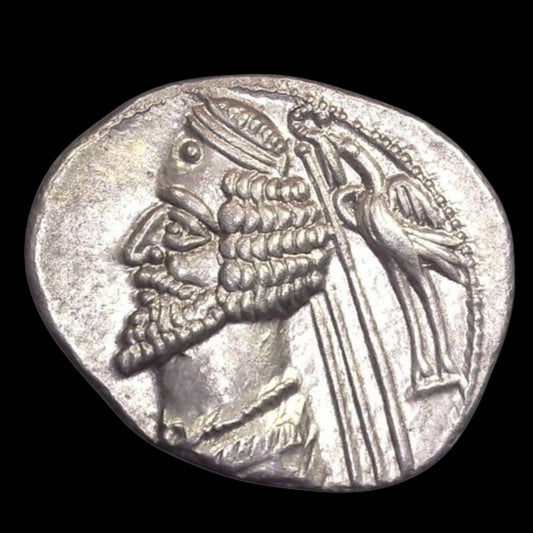 Ancient Parthian Silver Coin of King Phraates IV (Victor Over Rome’s Lost Standards) - Kinzer Coins