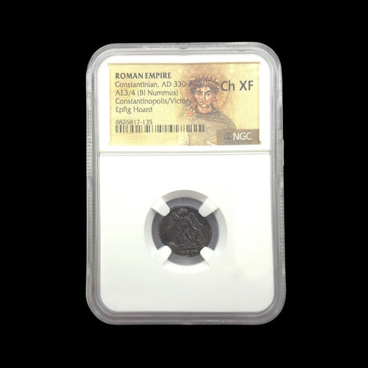 1,600-Year-Old Ancient Roman Bronze Coin Commemorating Constantinople, NGC Certified XF - Kinzer Coins