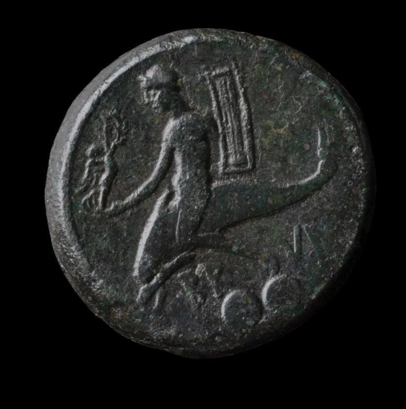 Ancient Roman Bronze Coin from Brundisium (Key Port of the Roman Republic) - Kinzer Coins