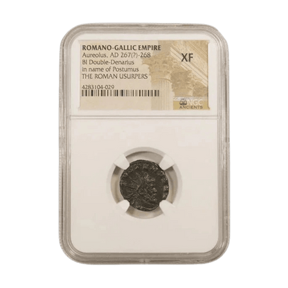 Ancient Roman Bronze Coin from Crisis of Third Century - Issued by Aureolus for Emperor Postumus - Kinzer Coins