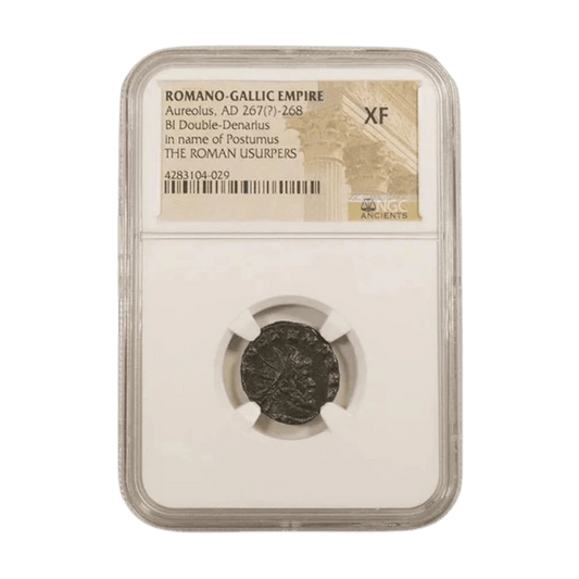 Ancient Roman Bronze Coin from Crisis of Third Century - Issued by Aureolus for Emperor Postumus - Kinzer Coins