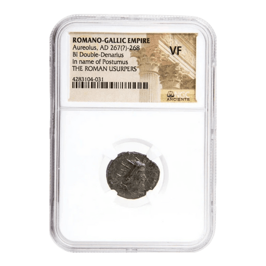 Ancient Roman Bronze Coin from Crisis of Third Century - Issued by Aureolus for Emperor Postumus - Kinzer Coins