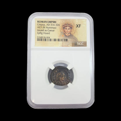 Ancient Roman Bronze Coin of Crispus (Roman Prince and Son of Constantine the Great) - Kinzer Coins