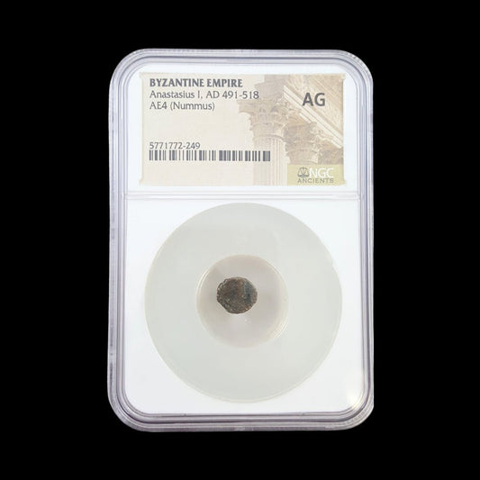 Ancient Roman Bronze Coin of Emperor Anastasius I (Founder of Byzantine Coinage Reform) - Kinzer Coins