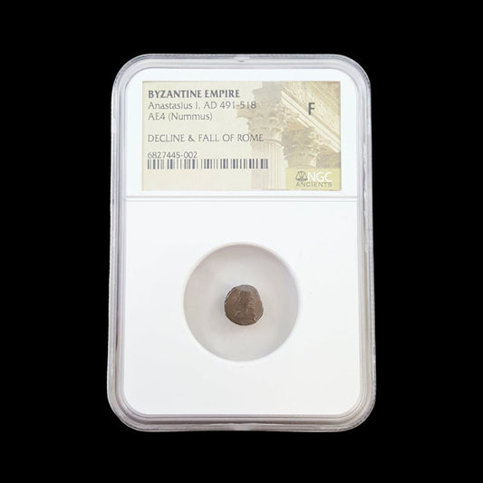 Ancient Roman Bronze Coin of Emperor Anastasius I (Founder of Byzantine Coinage Reform) - Kinzer Coins