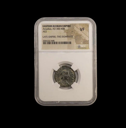 Ancient Roman Bronze Coin of Emperor Arcadius (Eastern Roman Emperor) - Kinzer Coins