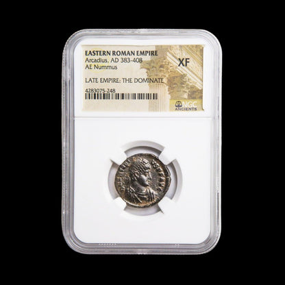 Ancient Roman Bronze Coin of Emperor Arcadius (Eastern Roman Emperor) - Kinzer Coins