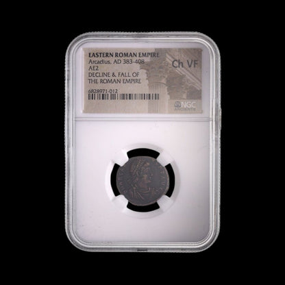 Ancient Roman Bronze Coin of Emperor Arcadius (Eastern Roman Emperor) - Kinzer Coins