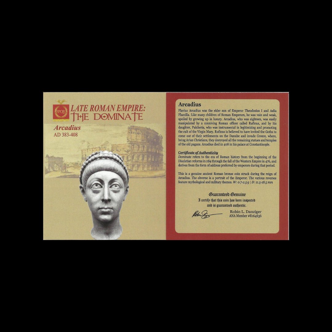 Ancient Roman Bronze Coin of Emperor Arcadius (Late Roman Empire) - Kinzer Coins