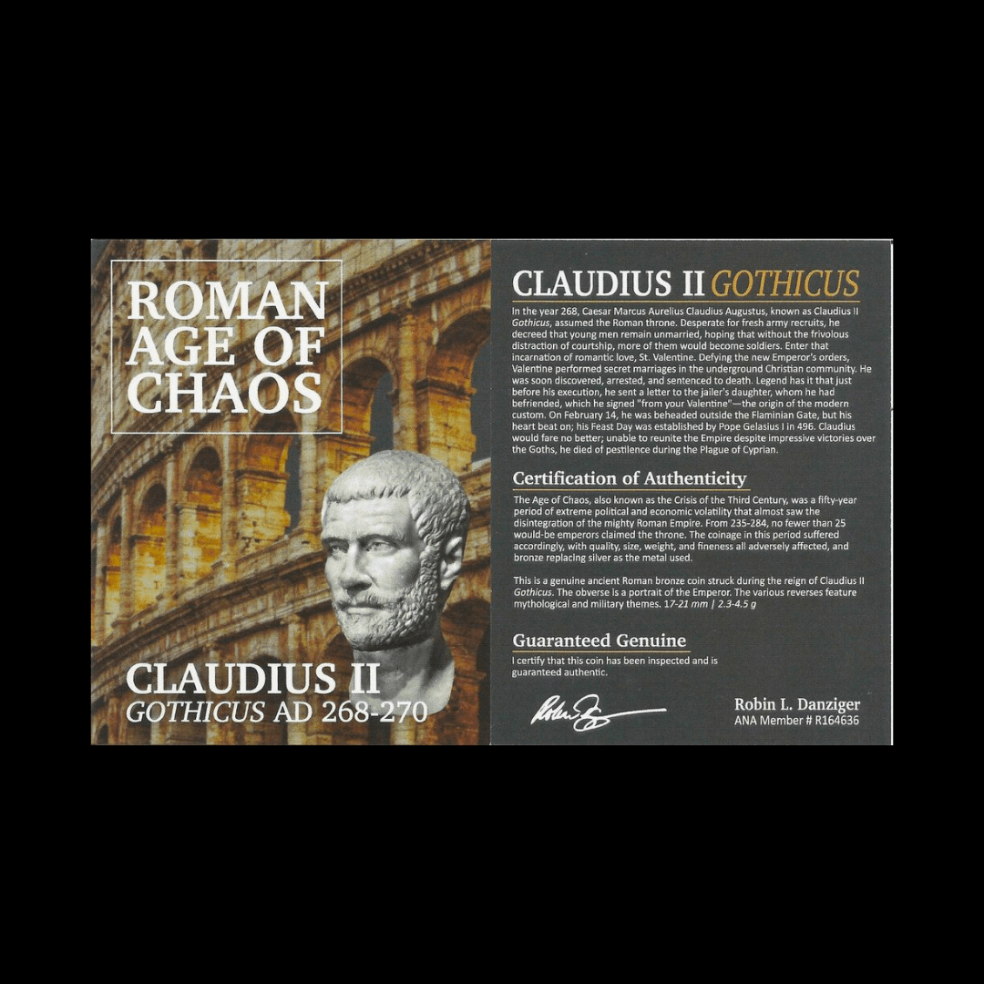 Ancient Roman Bronze Coin of Emperor Claudius II Gothicus (Defeated the Goths) - Kinzer Coins