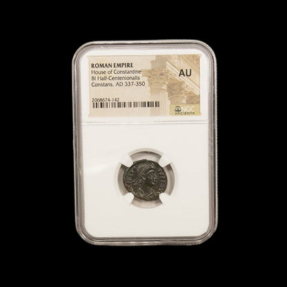 Ancient Roman Bronze Coin of Emperor Constans (c. AD 340, Son of Constantine the Great) - Kinzer Coins