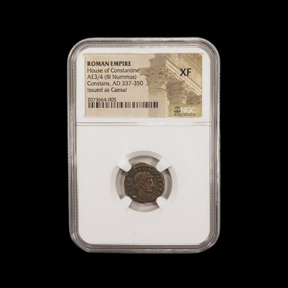 Ancient Roman Bronze Coin of Emperor Constans (c. AD 340, Son of Constantine the Great) - Kinzer Coins