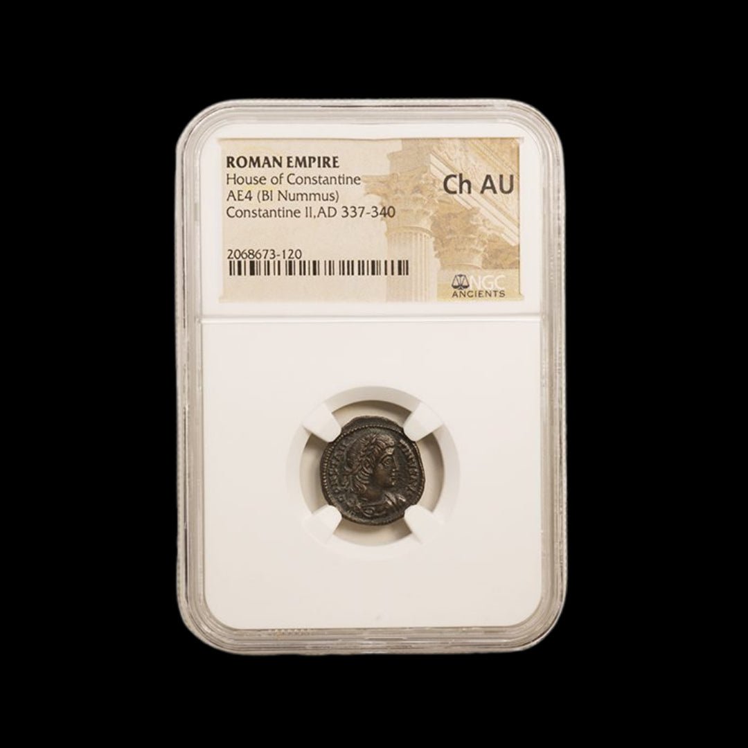 Ancient Roman Bronze Coin of Emperor Constantine II (c. AD 330, Son of Constantine the Great) - Kinzer Coins