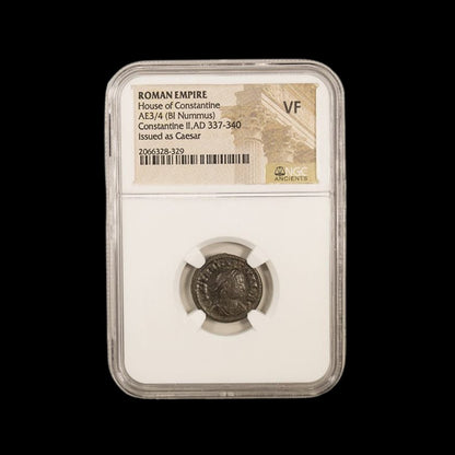 Ancient Roman Bronze Coin of Emperor Constantine II (c. AD 330, Son of Constantine the Great) - Kinzer Coins