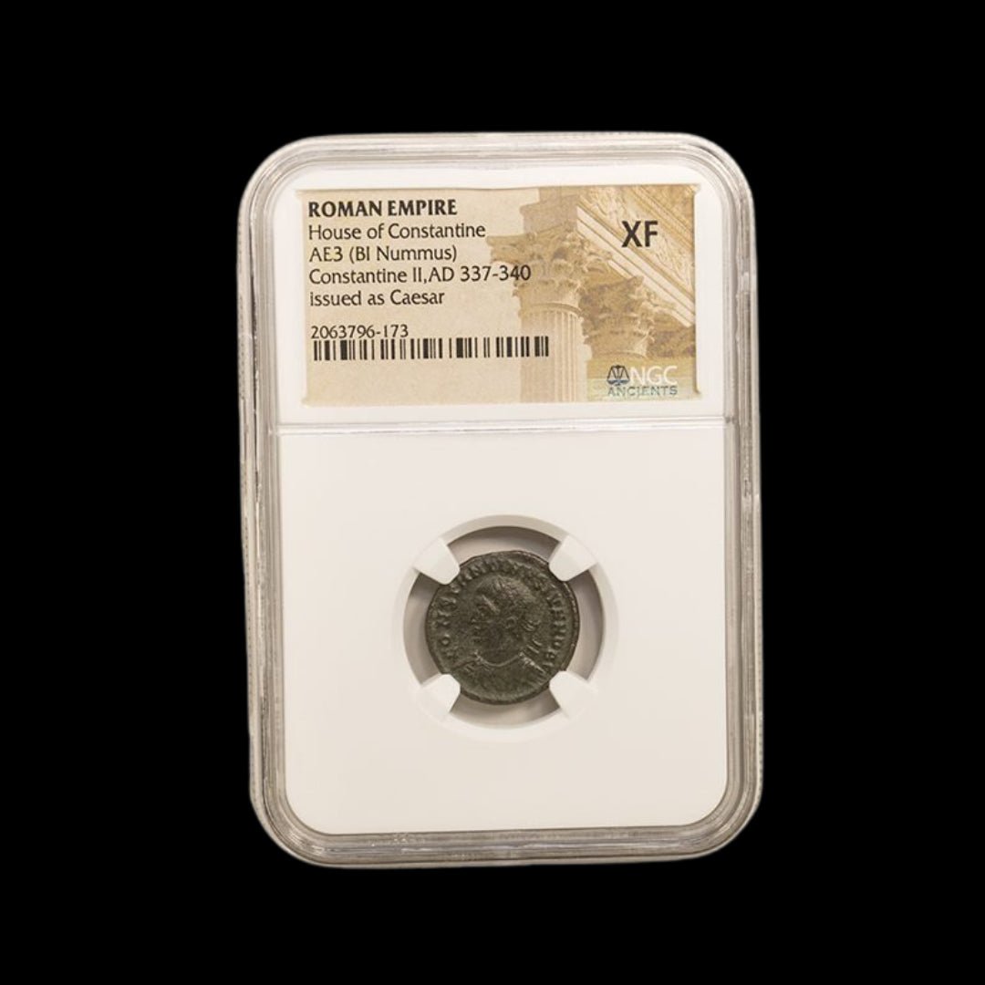 Ancient Roman Bronze Coin of Emperor Constantine II (c. AD 330, Son of Constantine the Great) - Kinzer Coins