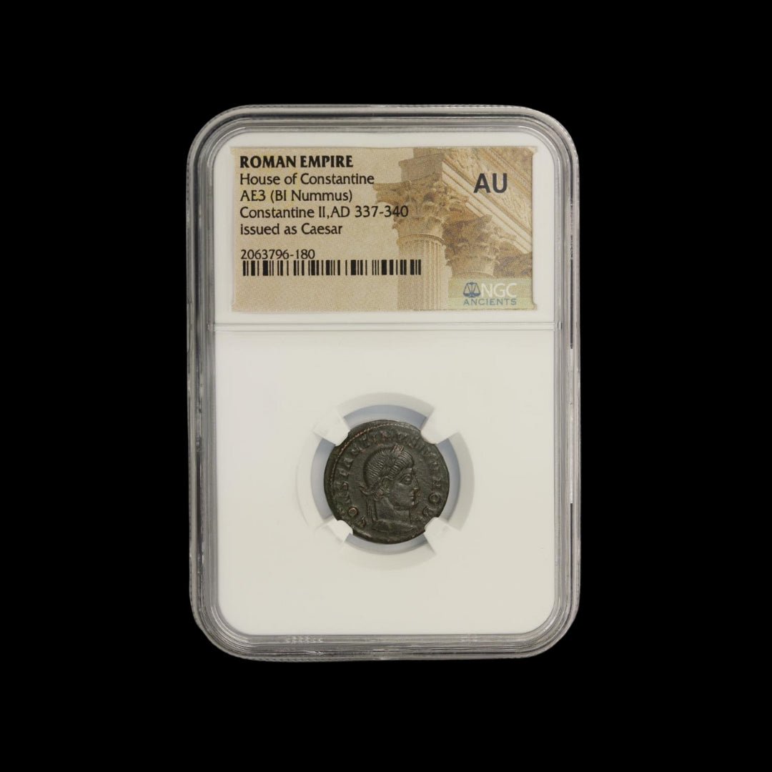 Ancient Roman Bronze Coin of Emperor Constantine II (c. AD 330, Son of Constantine the Great) - Kinzer Coins