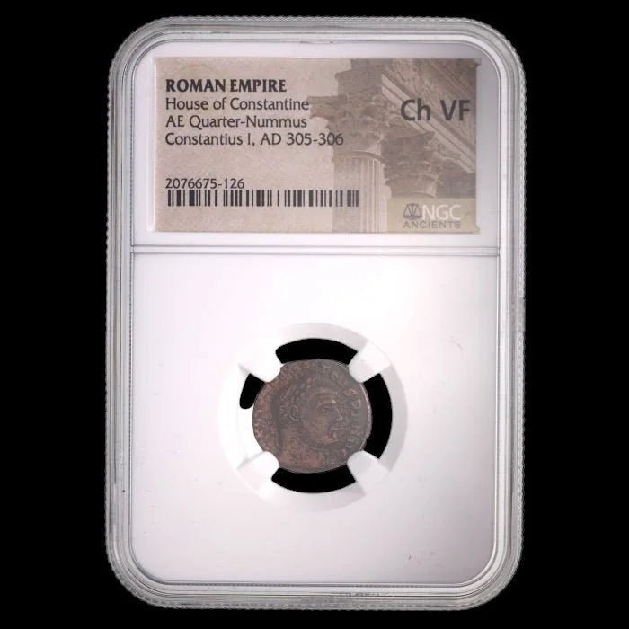 Ancient Roman Bronze Coin of Emperor Constantius I (Tetrarch of the Roman Empire) - Kinzer Coins