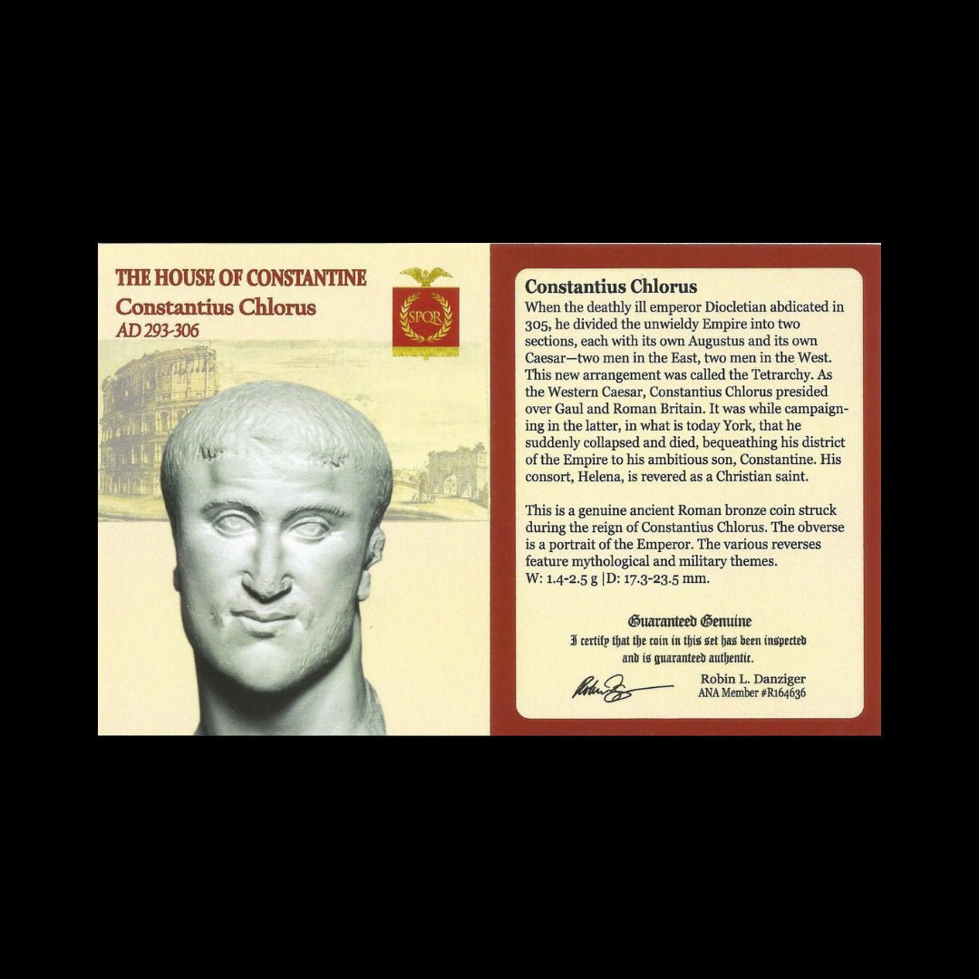 Ancient Roman Bronze Coin of Emperor Constantius I (Tetrarch of the Roman Empire) - Kinzer Coins