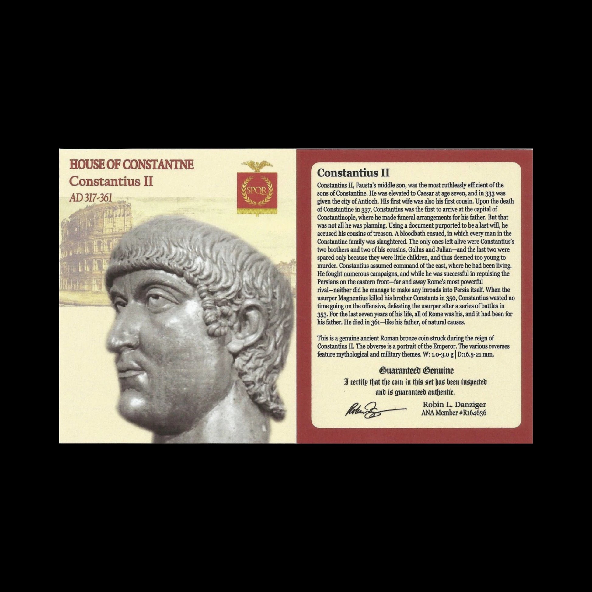 Ancient Roman Bronze Coin of Emperor Constantius II (c. AD 340, Son of Constantine the Great) - Kinzer Coins