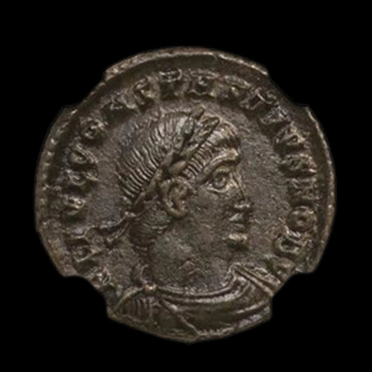 Ancient Roman Bronze Coin of Emperor Constantius II (c. AD 340, Son of Constantine the Great) - Kinzer Coins