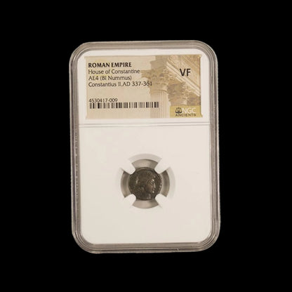 Ancient Roman Bronze Coin of Emperor Constantius II (c. AD 340, Son of Constantine the Great) - Kinzer Coins