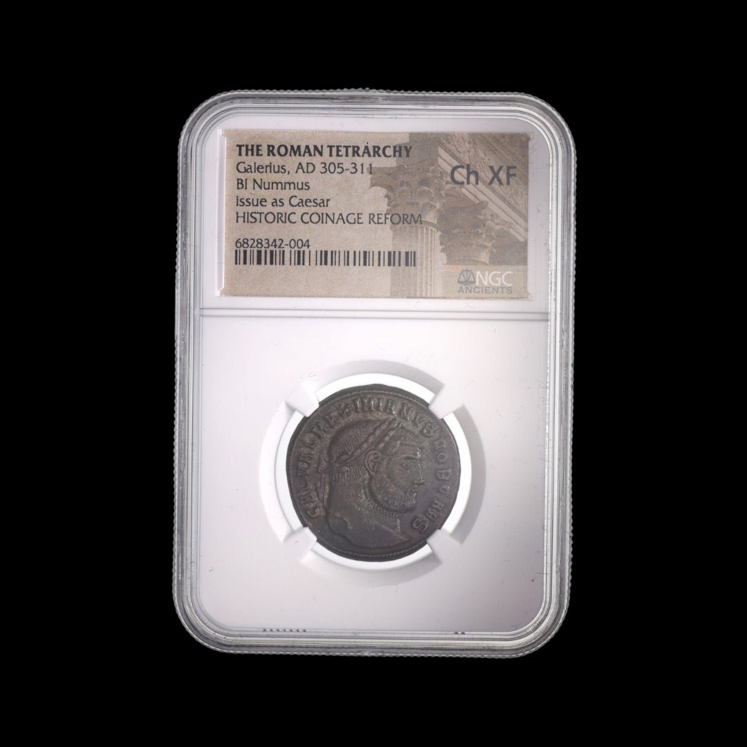 Ancient Roman Bronze Coin of Emperor Galerius (Tetrarch and Co - Ruler of the Roman Empire) - Kinzer Coins