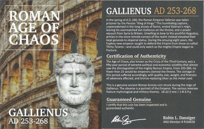 Ancient Roman Bronze Coin of Emperor Gallienus (Ruler During Rome’s Crisis Years) - Kinzer Coins