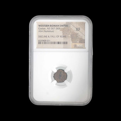 Ancient Roman Bronze Coin of Emperor Gratian (Ruler During Rome’s Christian Era) - Kinzer Coins