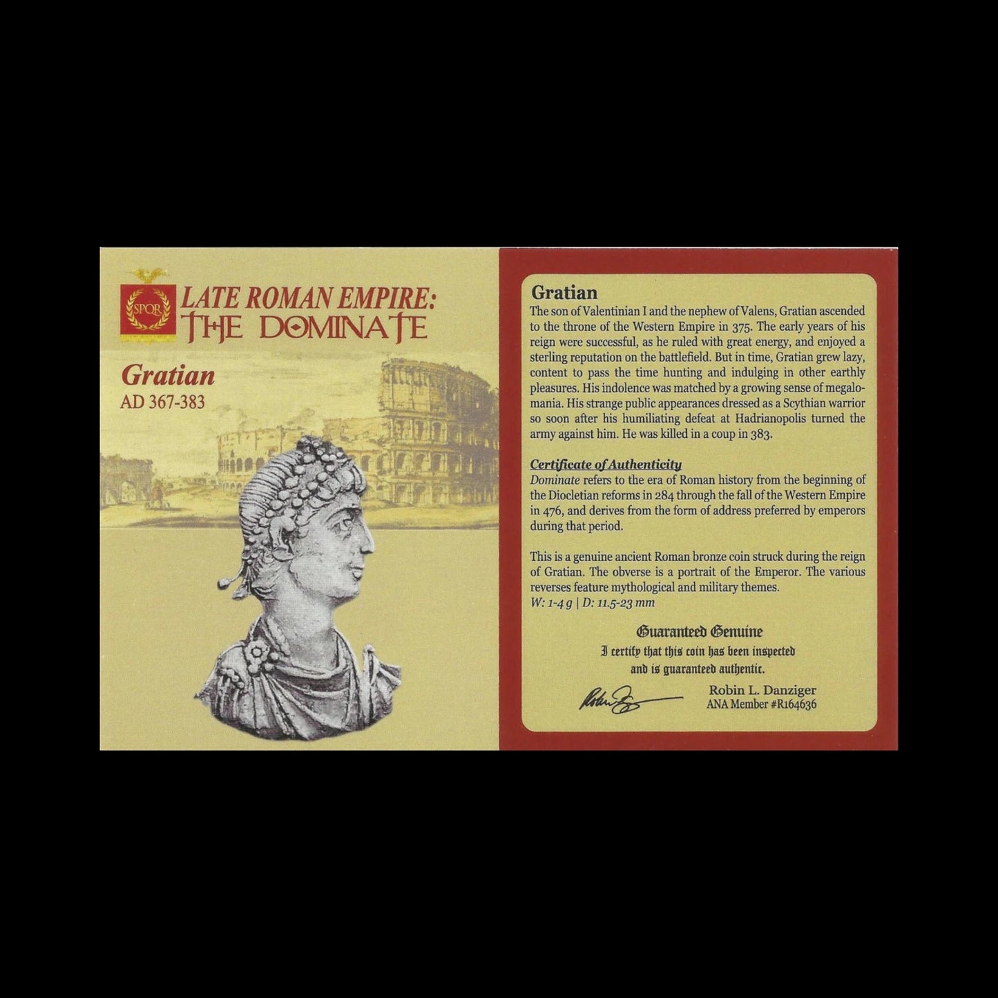 Ancient Roman Bronze Coin of Emperor Gratian (Ruler During Rome’s Christian Era) - Kinzer Coins