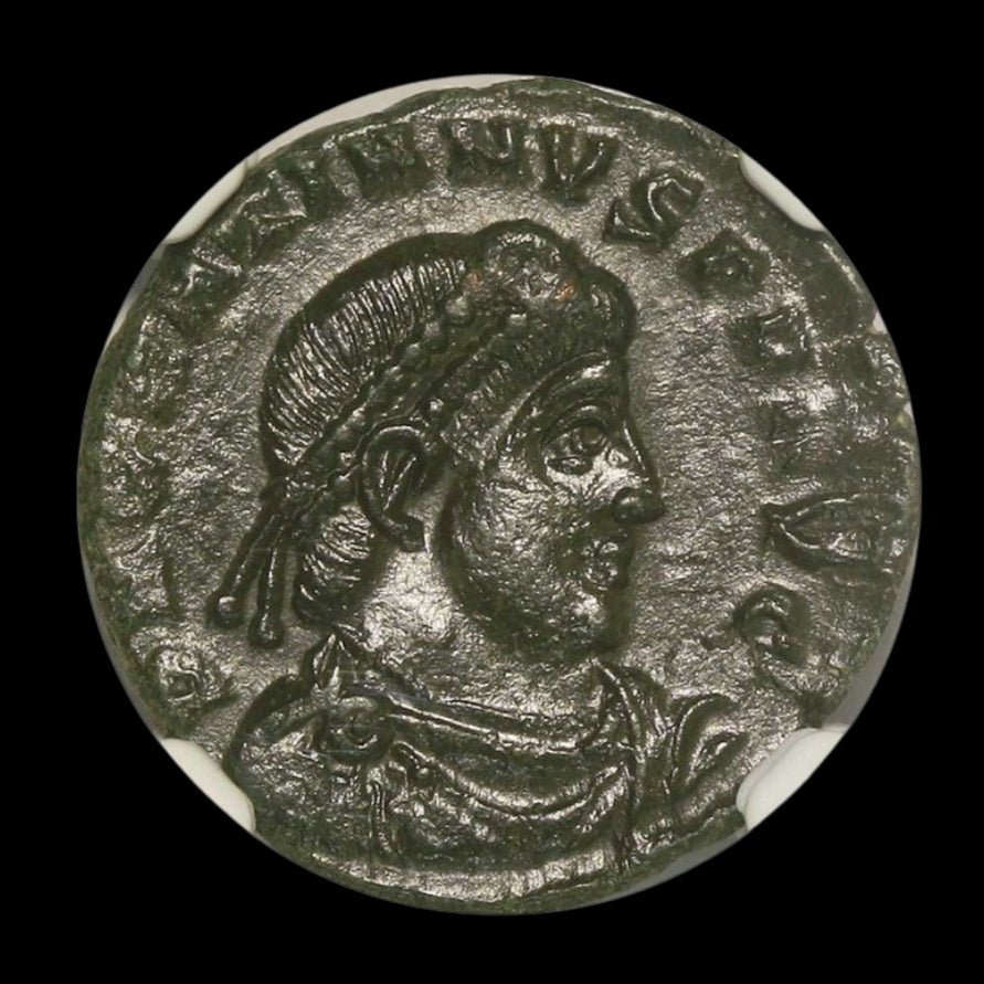 Ancient Roman Bronze Coin of Emperor Gratian (Ruler During Rome’s Christian Era) - Kinzer Coins