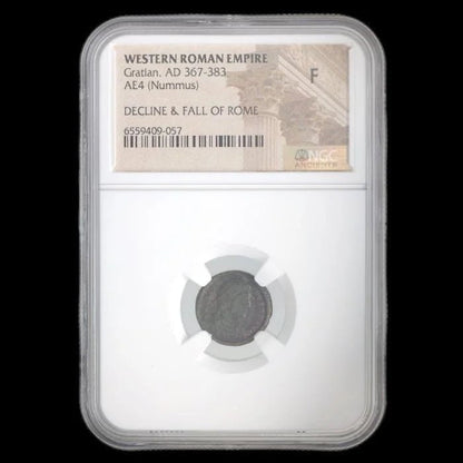 Ancient Roman Bronze Coin of Emperor Gratian (Ruler During Rome’s Christian Era) - Kinzer Coins