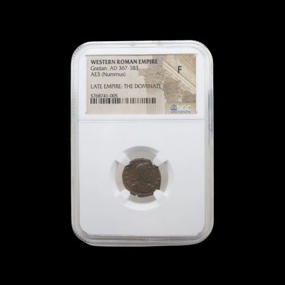 Ancient Roman Bronze Coin of Emperor Gratian (Ruler During Rome’s Christian Era) - Kinzer Coins