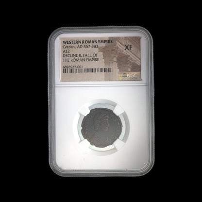 Ancient Roman Bronze Coin of Emperor Gratian (Son of Valentinian I) - Kinzer Coins