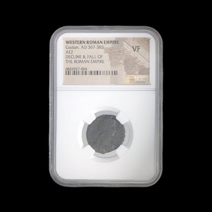 Ancient Roman Bronze Coin of Emperor Gratian (Son of Valentinian I) - Kinzer Coins