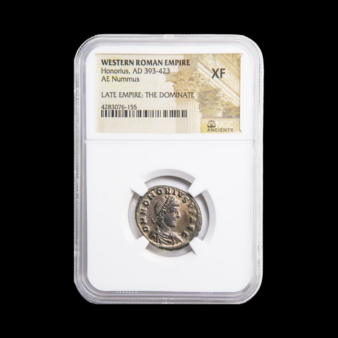 Ancient Roman Bronze Coin of Emperor Honorius (Ruler During Rome’s Final Centuries) - Kinzer Coins