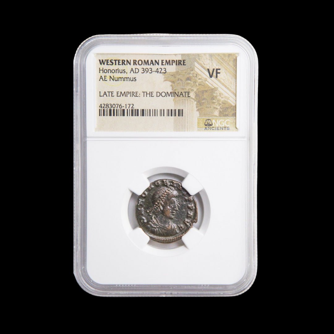 Ancient Roman Bronze Coin of Emperor Honorius (Ruler During Rome’s Final Centuries) - Kinzer Coins