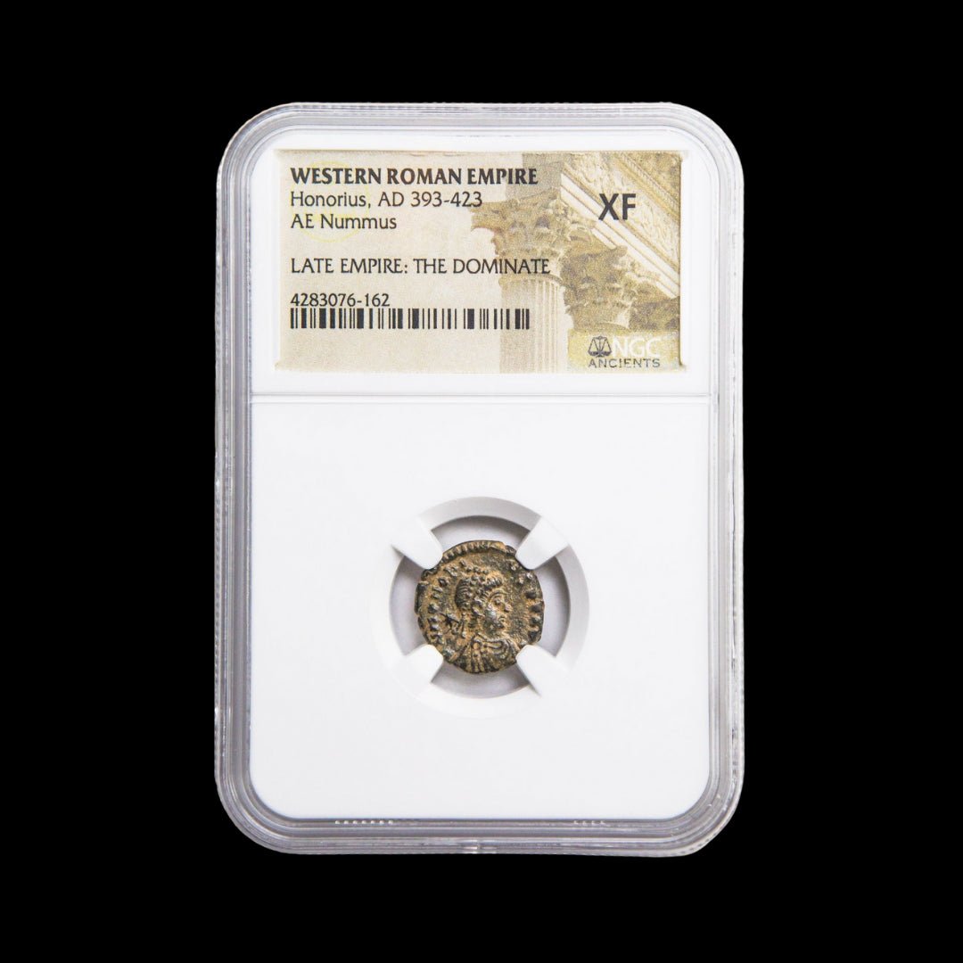 Ancient Roman Bronze Coin of Emperor Honorius (Western Roman Emperor) - Kinzer Coins